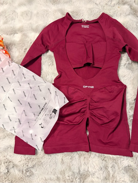 Dfyne Other - Dfyne burgundy long sleeve one piece
